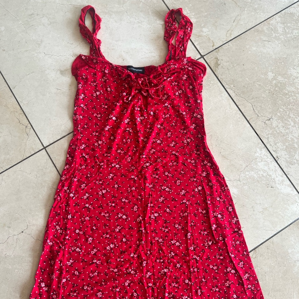 Red Floral Summer Dress